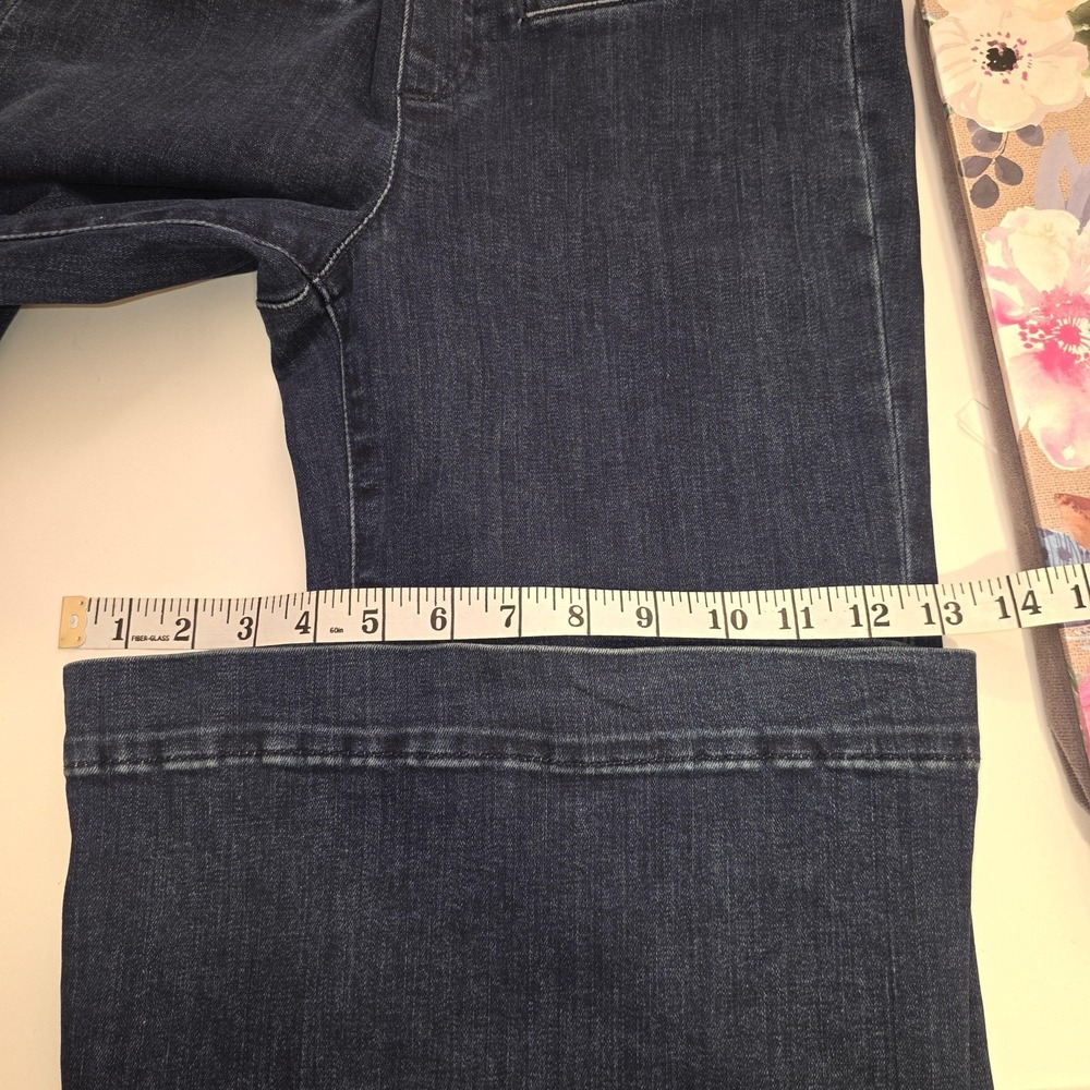 Pilcro Jeans Womens 28 Blue Mid Rise Flare Elastic Waist Stretch Boho Trendy - Picture 5 of 11